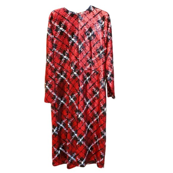 Eloquii Plaid Faux Wrap Sequin Dress - Picture 5 of 5